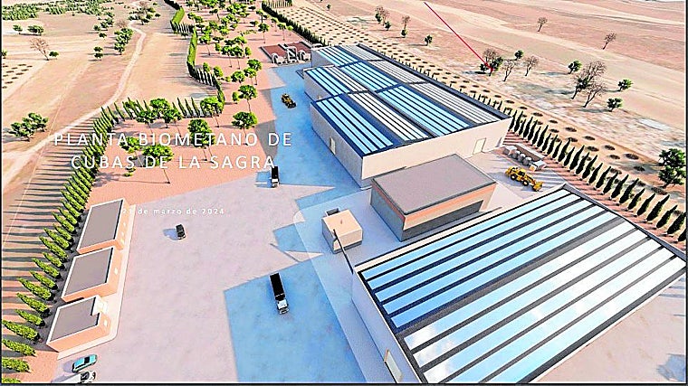 Recreación de la planta de biometano incluida en el proyecto presentado