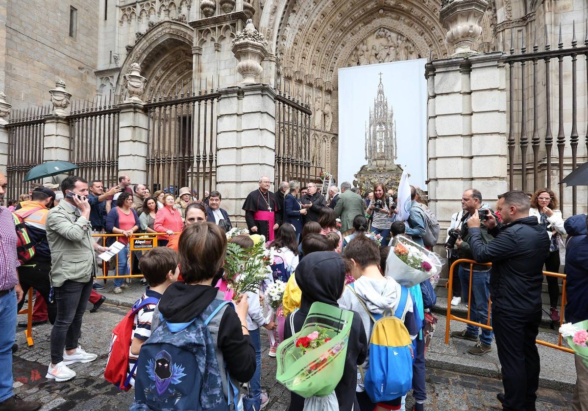 El arzobispo de Toledo en el Corpus del año pasado durante la ofrenda floral