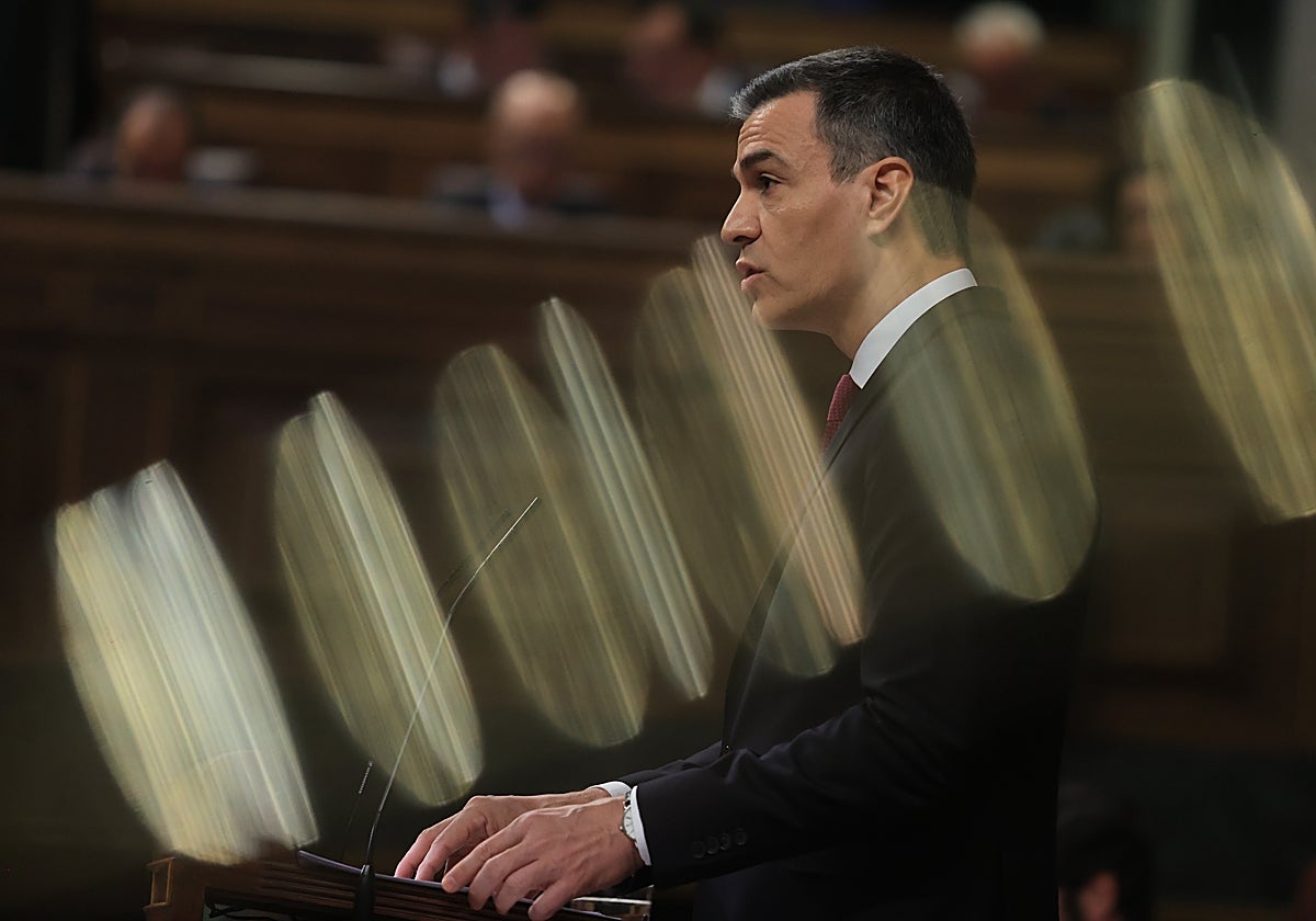 Pedro Sánchez, durante el debate parlamentario de este miércoles