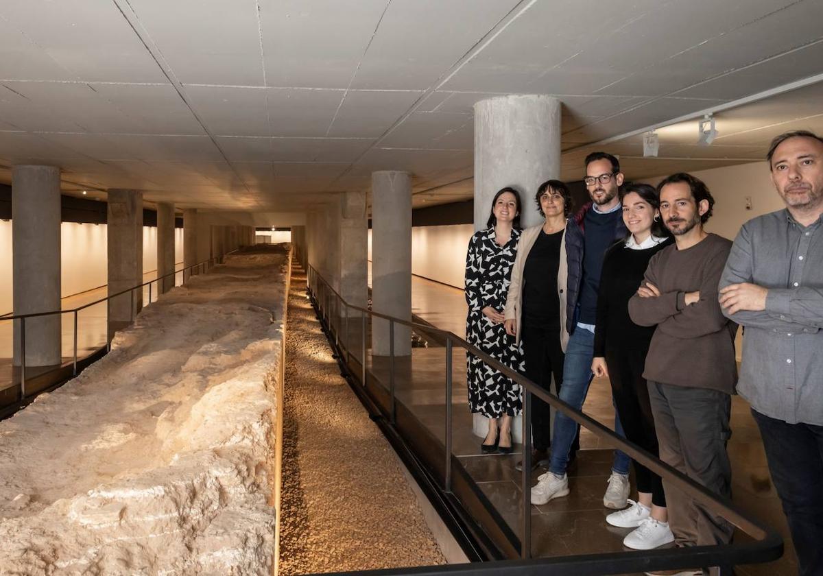 Imagen del tramo de la muralla medieval en las dependencias del IVAM
