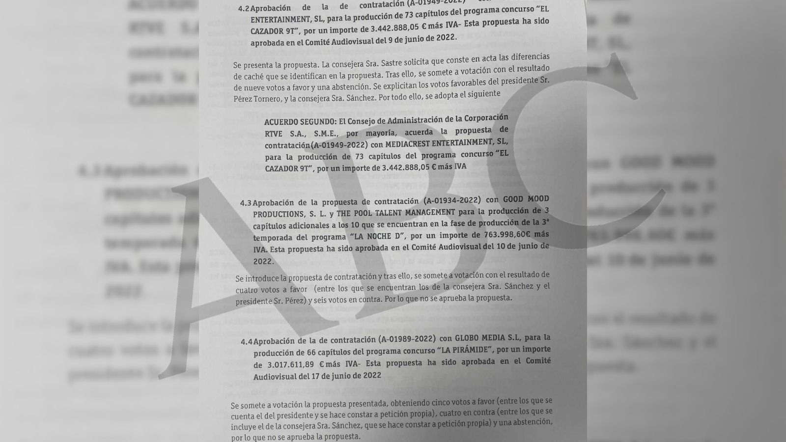 Imagen - El acta de RTVE del 22 de junio de 2022