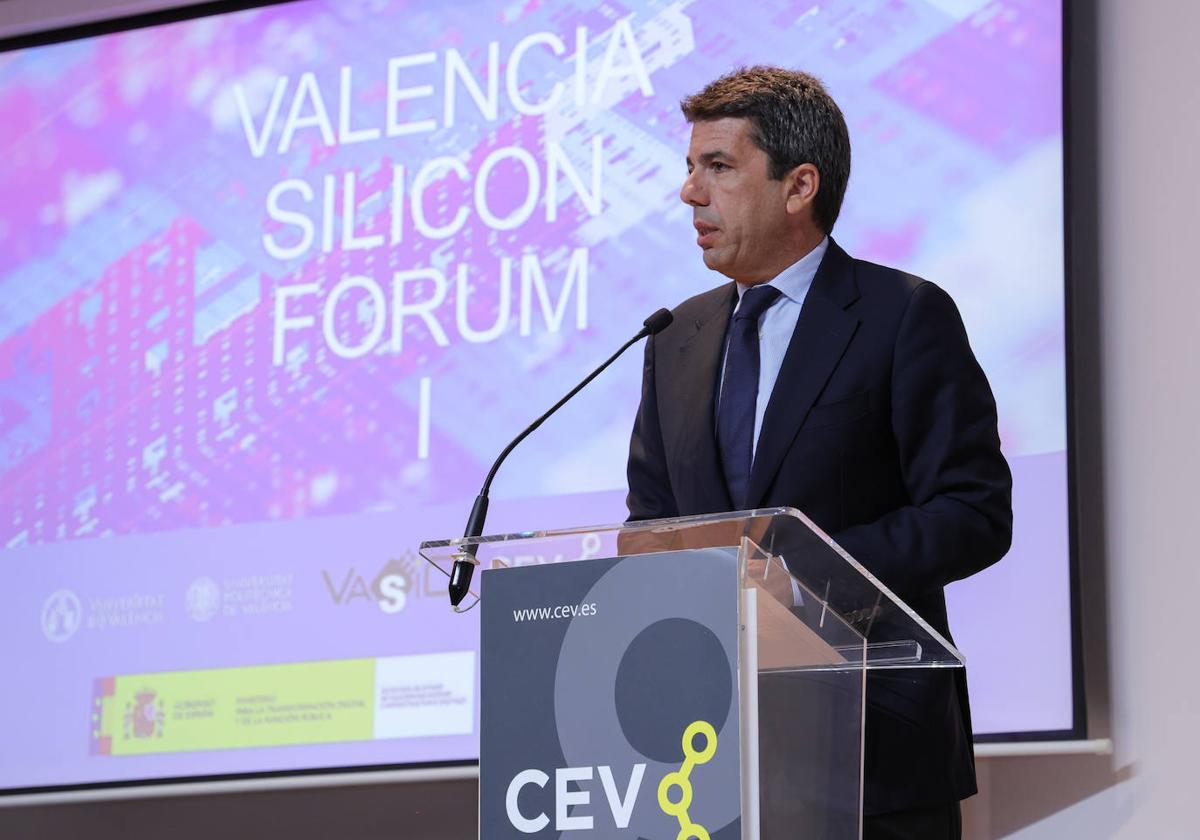 Imagen de Carlos Mazón en el acto inaugural del I Valencia Silicon Forum