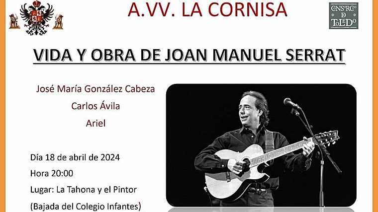 Serrat será homenajeado este jueves en Toledo con un acto organizado por la Asociación de Vecinos La Cornisa