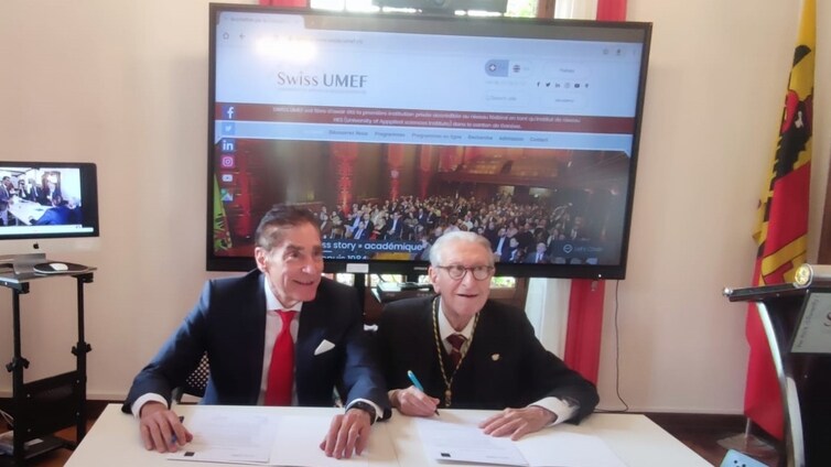 La Real Academia de Ciencias Económicas y Financieras (RACEF) suscribe en Suiza un acuerdo de colaboración