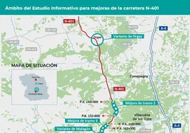 Transportes aprueba el estudio informativo para mejorar la carretera N-401, entre Orgaz y Ciudad Real
