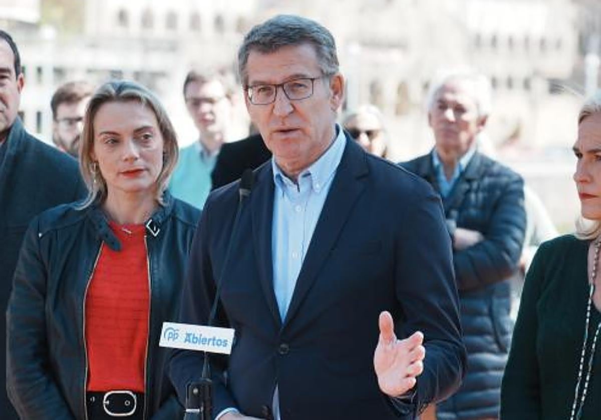 El presidente del PP, Allberto Núñez Feijóo, este viernes en Bilbao