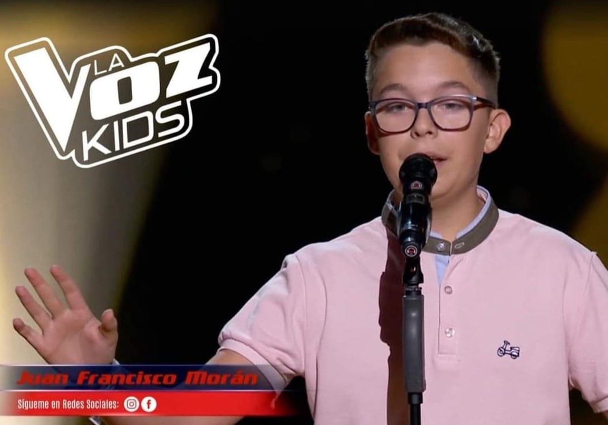 Juan Francisco Morán en un momento de su actuación en el programa 'La Voz Kids'