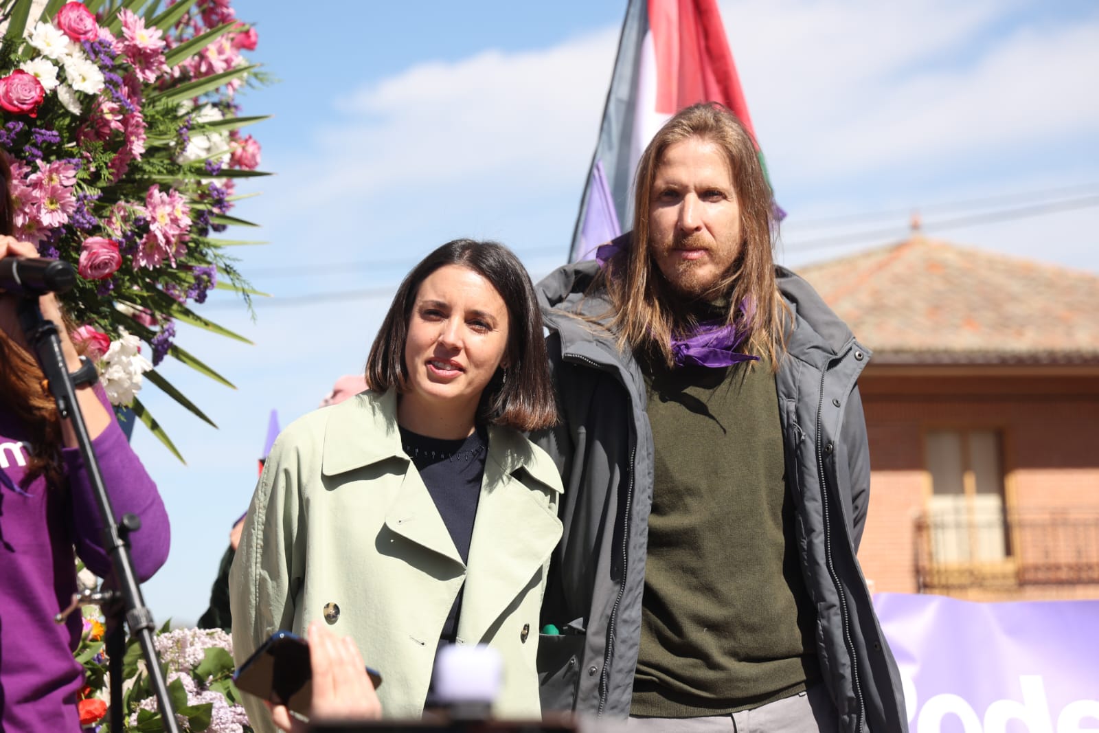 Pablo Fernández e Irene Montero en Villalar de los Comuneros (Valladolid)