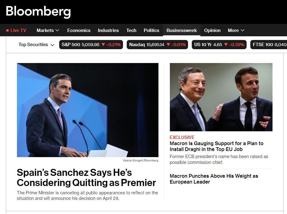 Portada de 'Bloomberg'