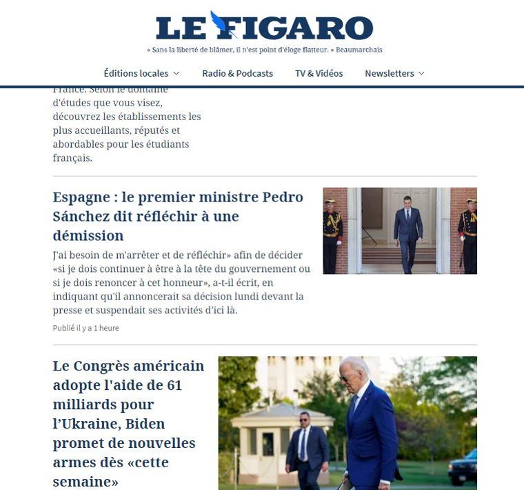 Portada de 'Le Figaro'