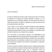 La carta de Pedro Sánchez en la que abre la puerta a su dimisión