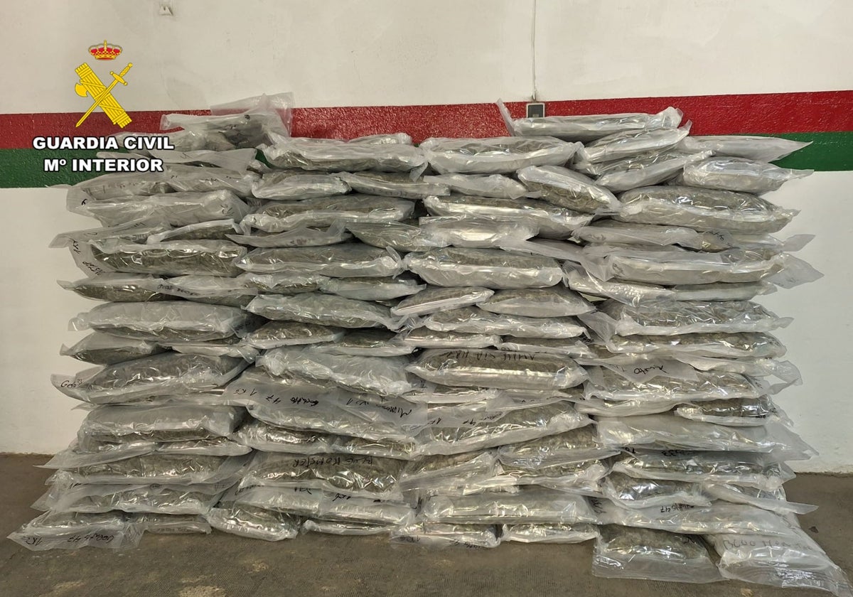 Detenido en Villarrobledo por conducir una furgoneta cargada con 155 kilos  de marihuana