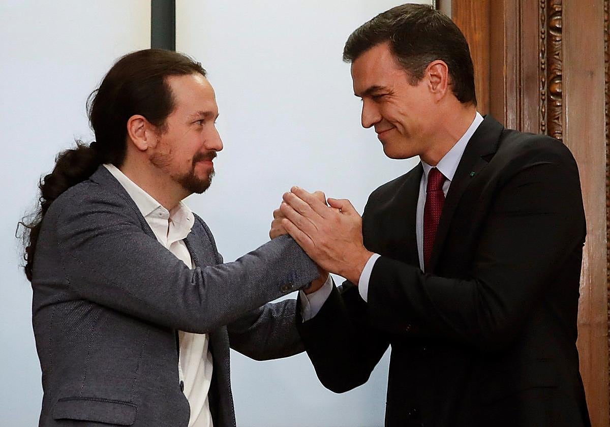 Iglesias y Sánchez, en una imagen de 2019