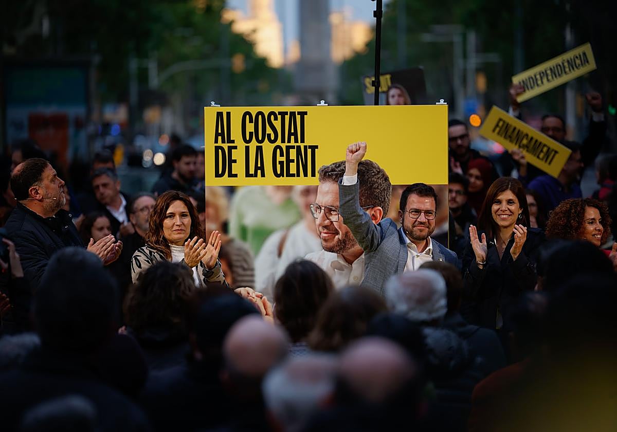 Aragonès, durante el acto de apertura de campaña de ERC