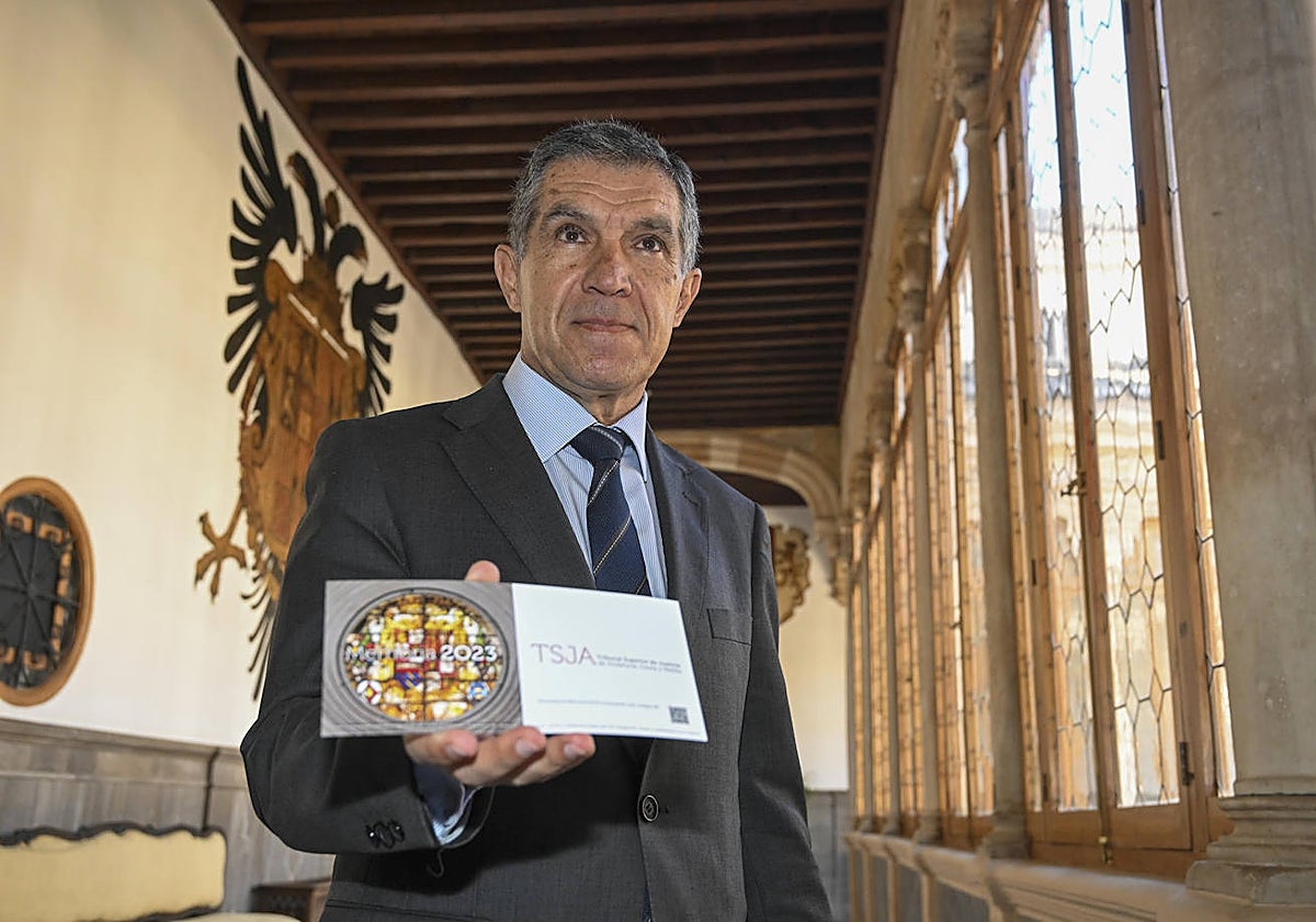 Lorenzo del Río, presidente del TSJA, durante la presentación de la Memoria Anual de 2023
