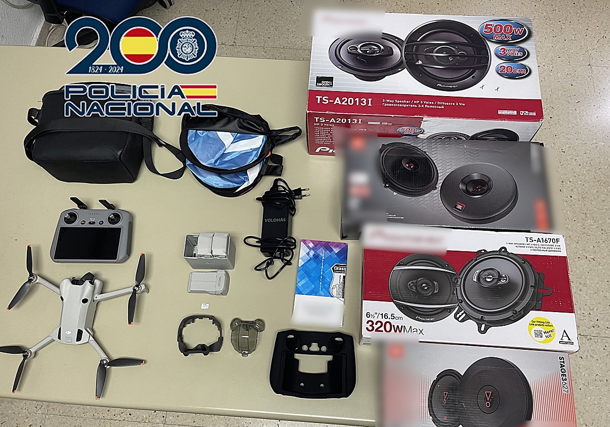 Imagen de los materiales comprados con el dinero estafado al anciano