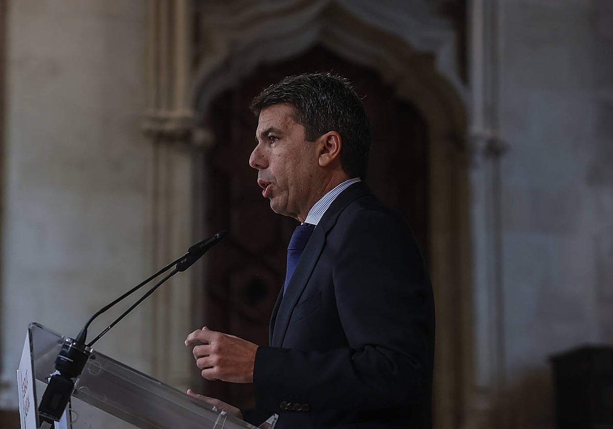 Imagen de archivo del presidente de la Generalitat Valenciana, Carlos Mazón