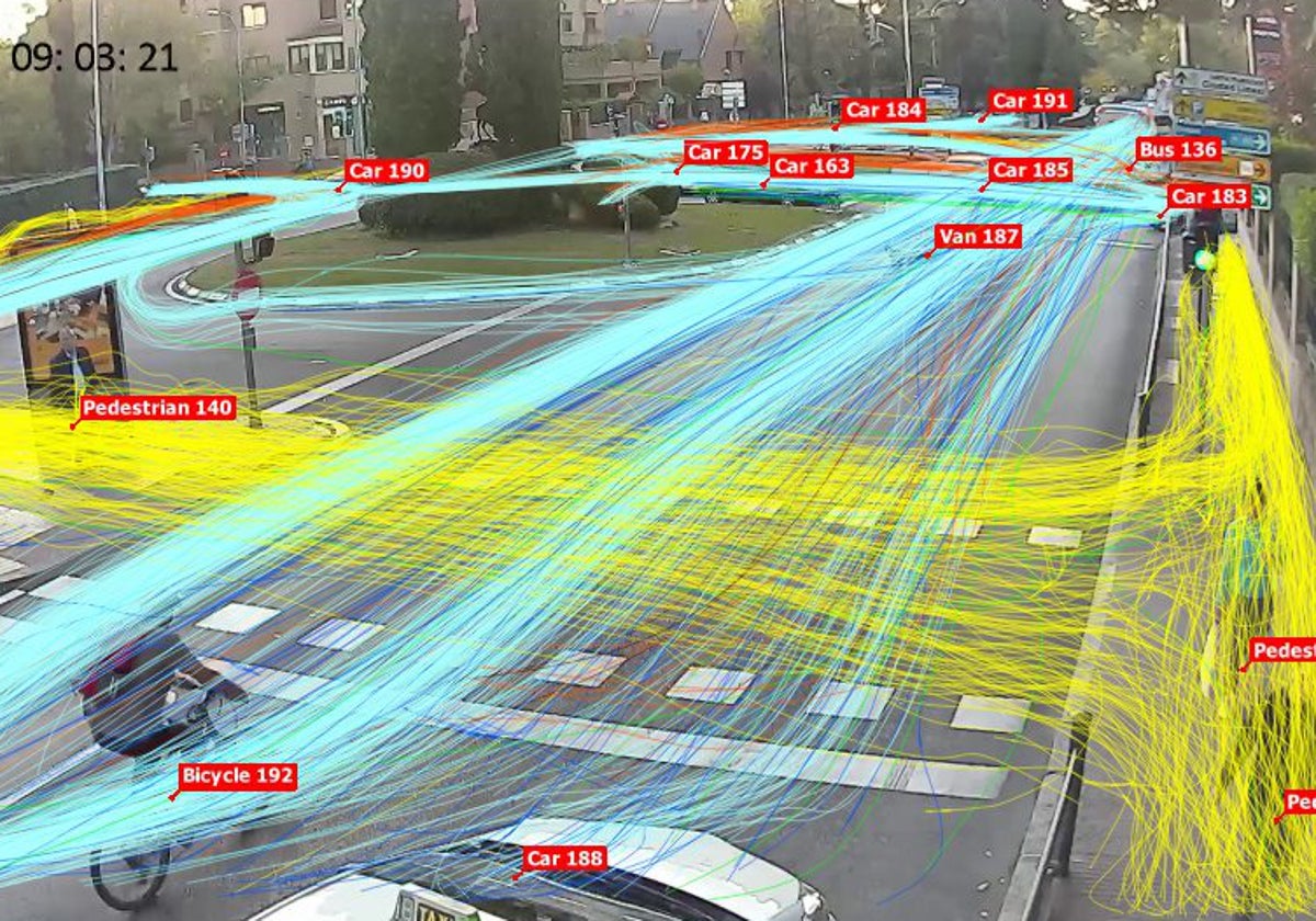 Mapa de color con el tráfico en un punto de la calle de Arturo Soria