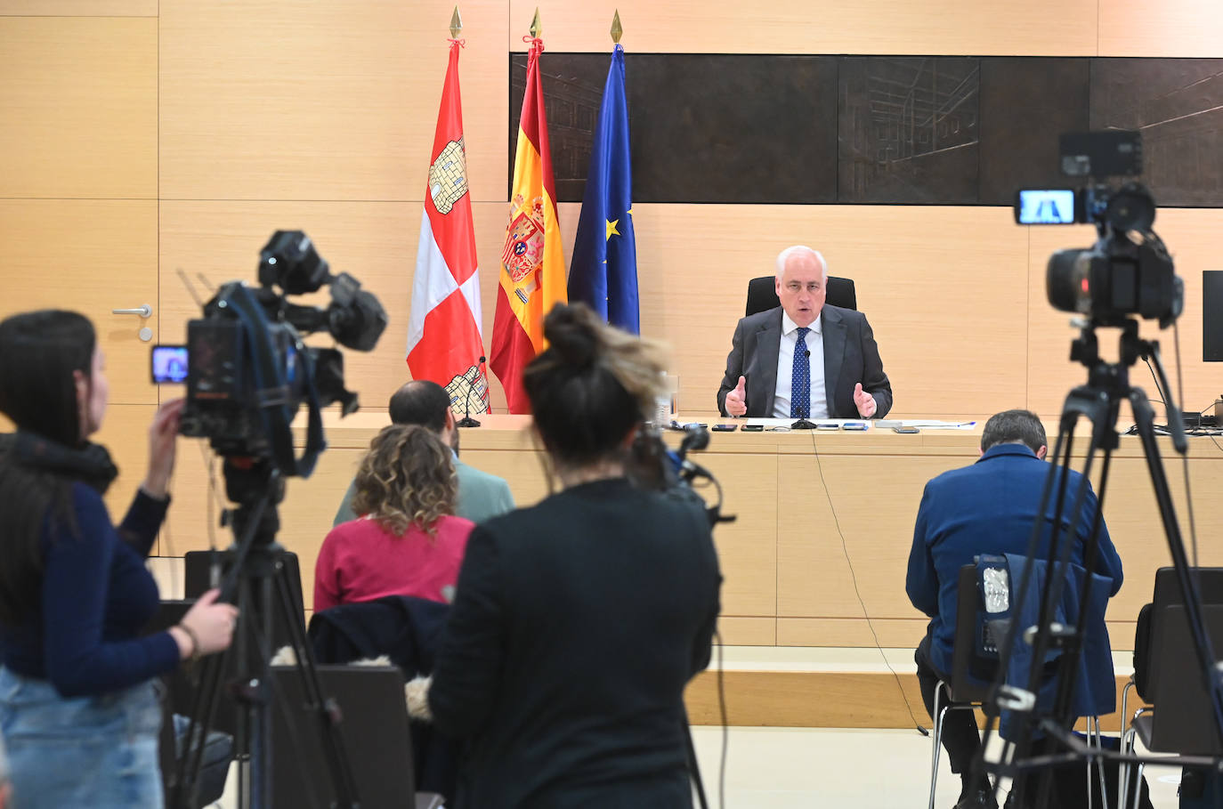 El presidente del TSJ de Castilla y León, José Luis Concepción, durante la rueda de prensa