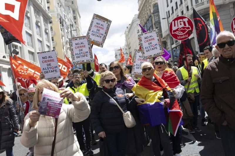 Según los sindicatos organizadores, CC.OO. y UGT, unas 120.000 personas han acudido a la movilización de Madrid