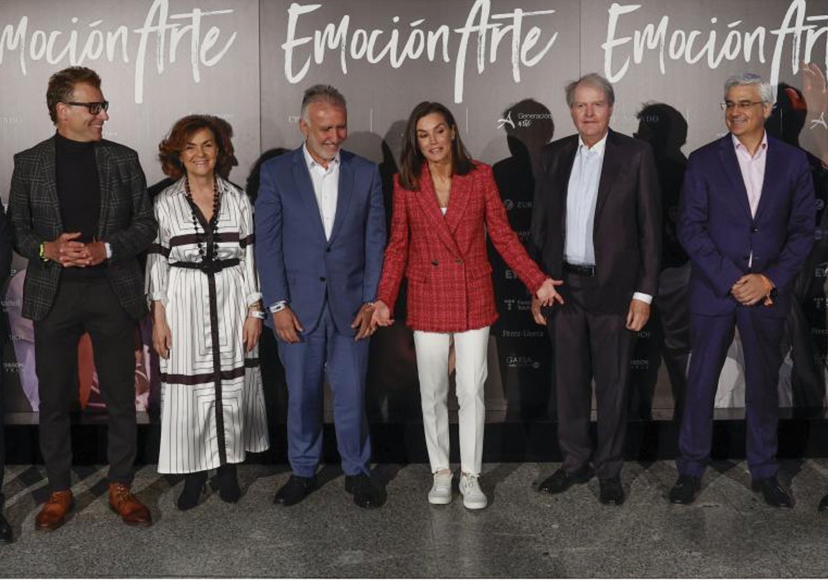 La Reina Letizia, en la presentación del concierto «EmociónArte» que ha presidido este lunes.