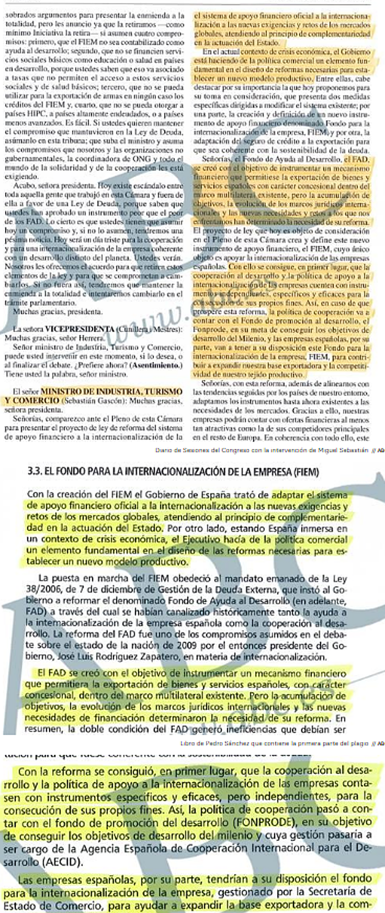 Una de las páginas plagiadas en el libro de Pedro Sánchez y Carlos Ocaña