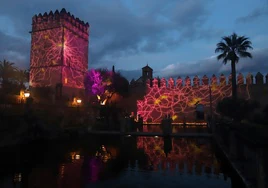 Imagen del espectáculo audiovisual nocturno en el Alcázar