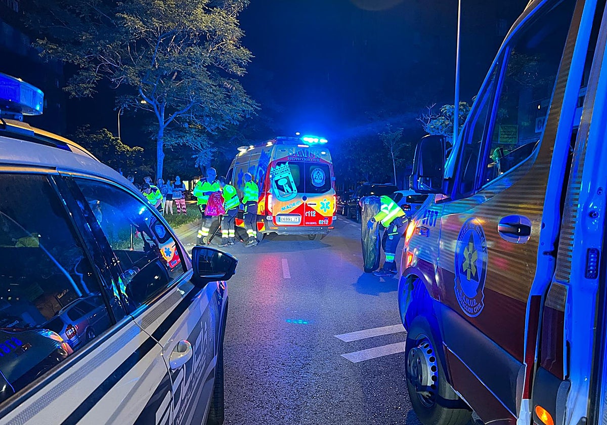 Policía Municipal y Samur-Protección Civil en Vallecas