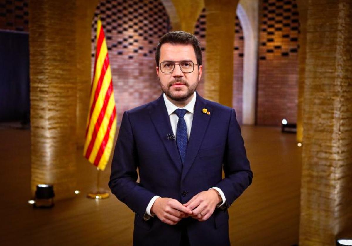 El hasta ahora presidente de la Generalitat de Cataluña y candidatos de ERC para las elecciones de 2024, Pere Aragonès