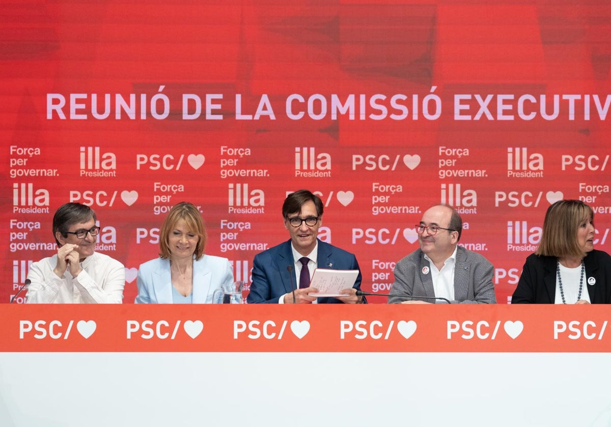 Salvador Illa el pasado domingo en la Ejecutiva del Partido Socialista de Cataluña