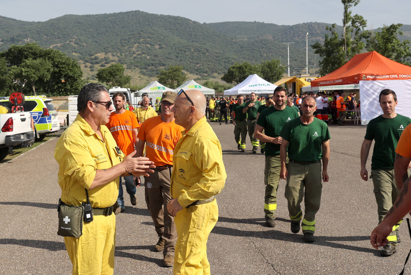 Fotos: así se dirige la lucha contra un incendio forestal en Córdoba