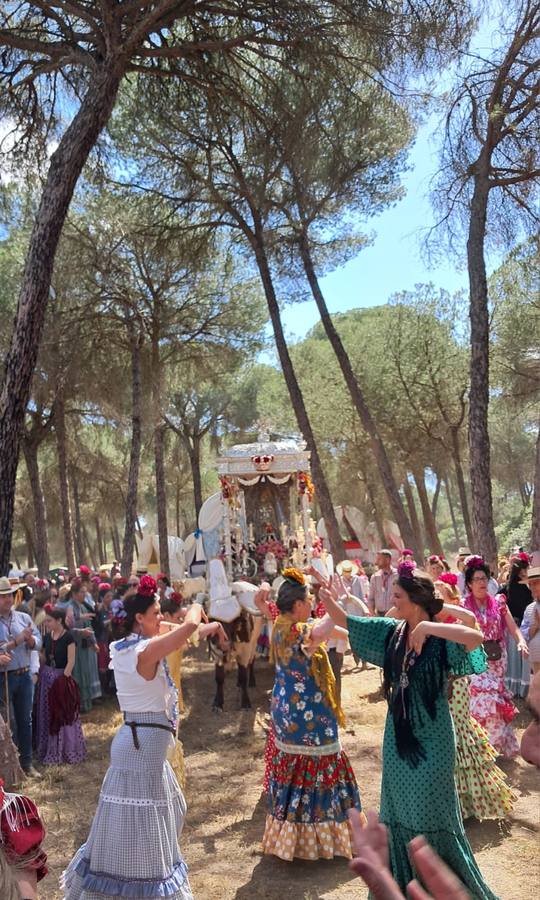 Estampas de la hermandad de Coria del Río en su segundo día de camino hacia El Rocío