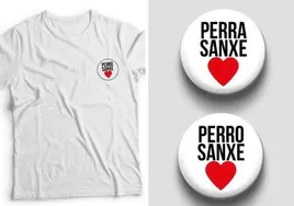 Chapas y camisetas con el logo que el PSOE quiere registrar