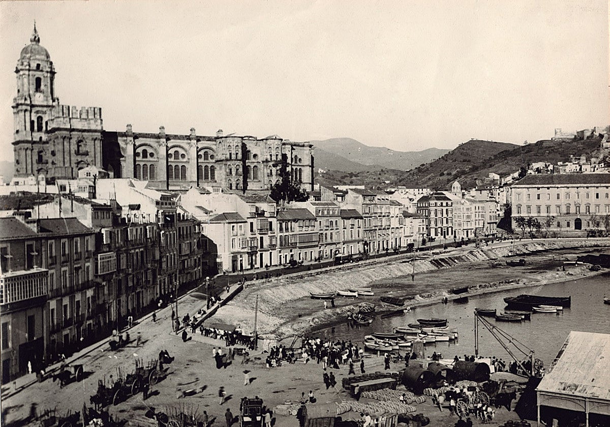 Vista de la Catedral y el Puerto a finales del siglo XIX