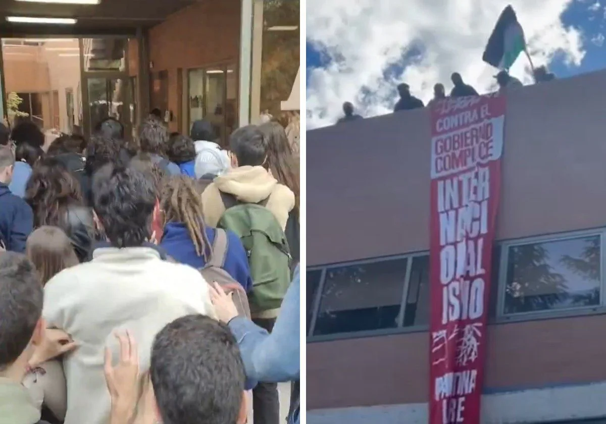 Imágenes de la protesta de estudiantes propalestinos en el vicerrectorado de la Complutense