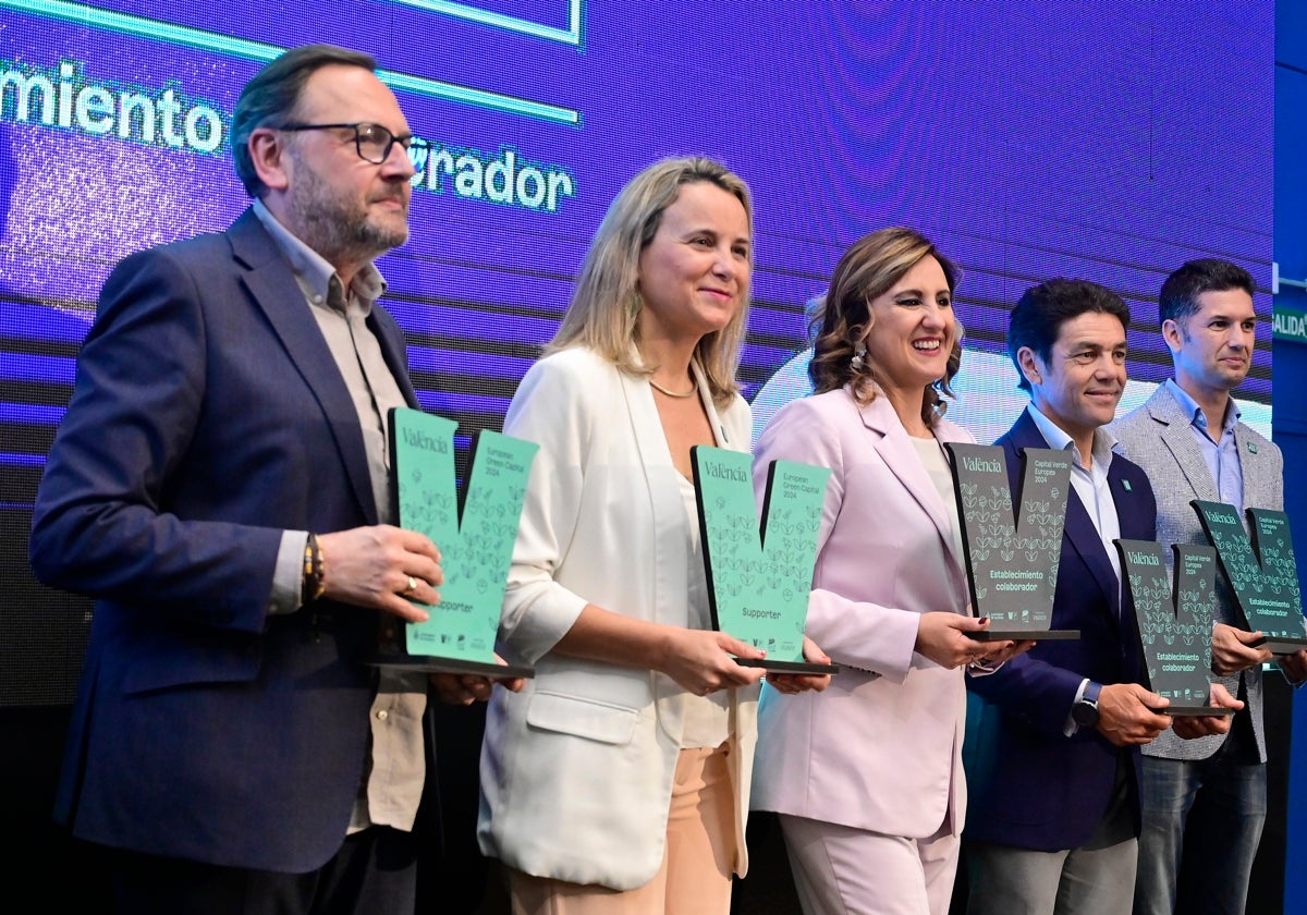 Imagen de la alcaldesa de Valencia, María José Catalá, en la entrega de distintivos de la Capital Verde Europea