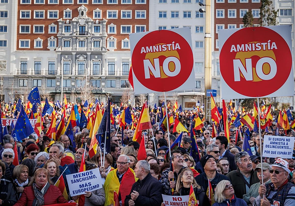 Manifestación contra la amnistía en Madrid