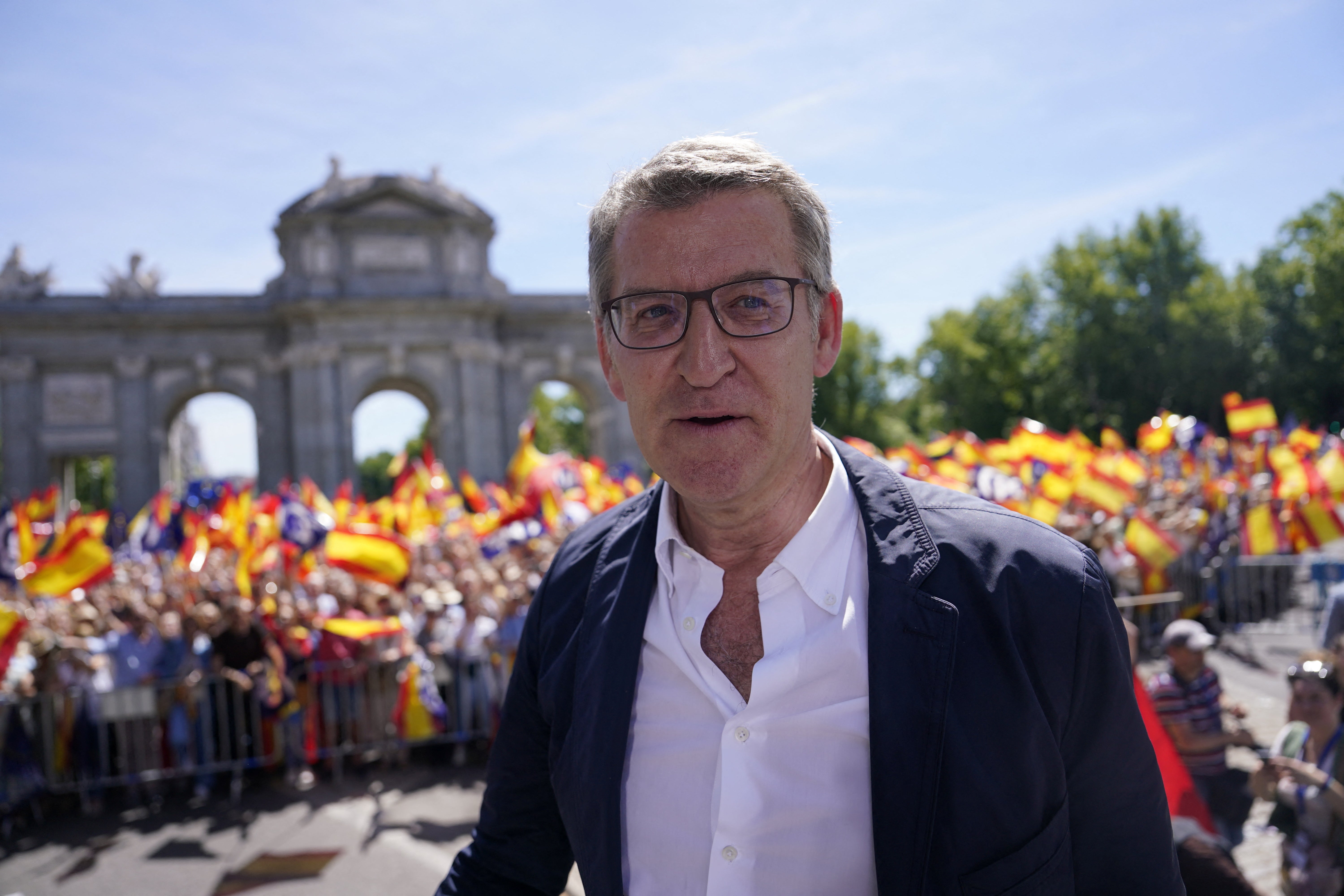 La manifestación del PP contra la ley de amnistía, en imágenes