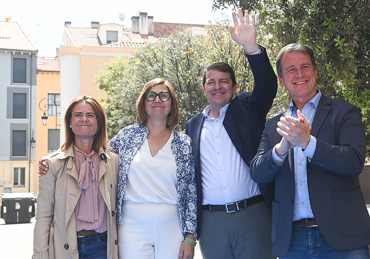 El presidente del PP de Castilla y León, Alfonso Fernández Mañueco, en un acto electoral en Aranda de Duero (Burgos)