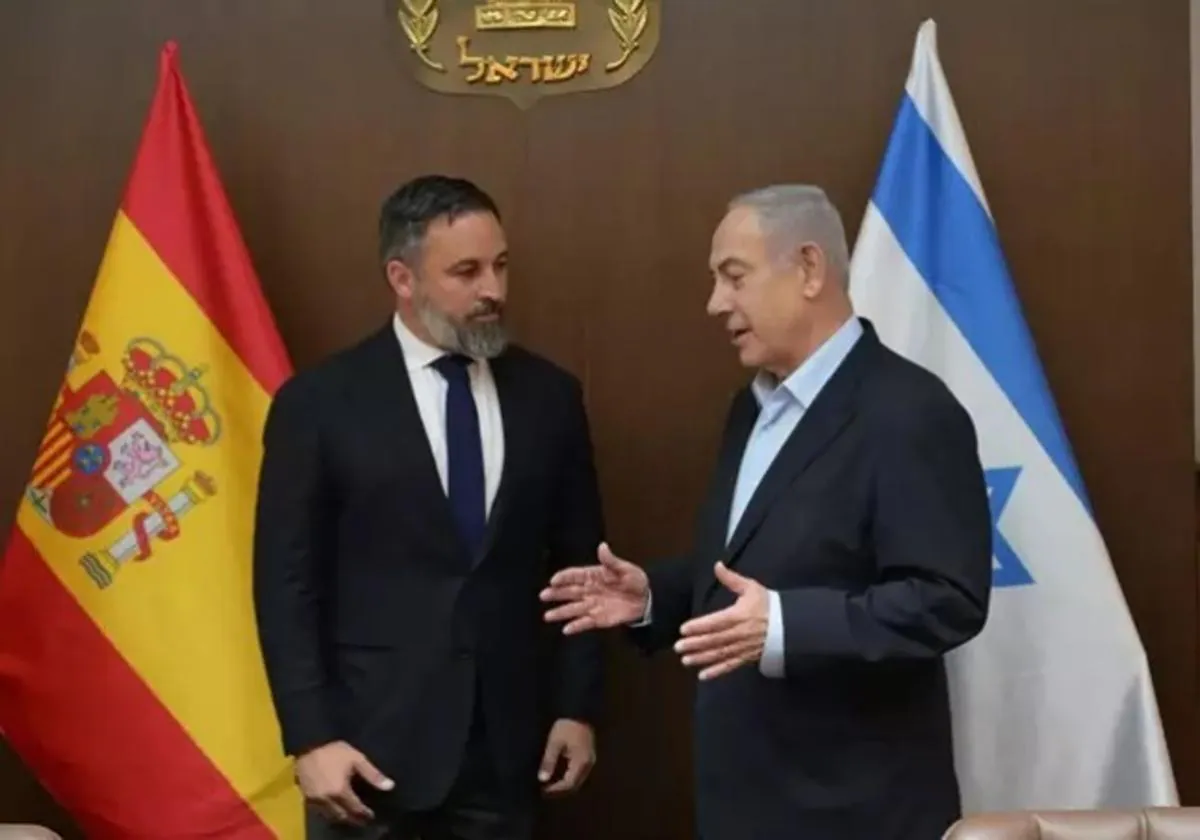 Imagen del encuentro entre Abascal y Netanyahu este martes en Jerusalén