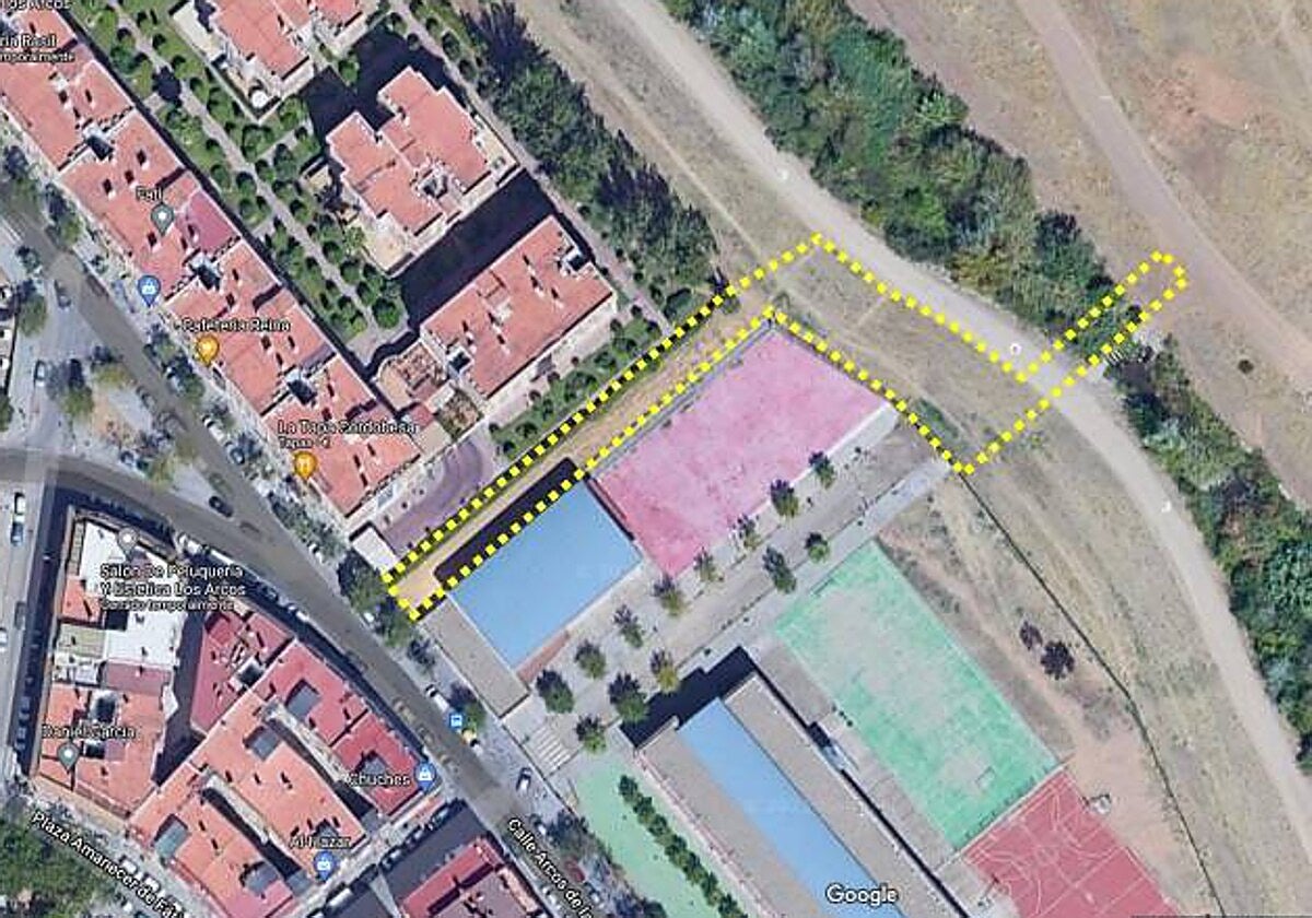 Zona por la que irá la pasarela de Fátima al Parque de Levante
