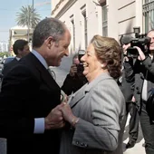 Francisco Camps y Rita Barberá en un acto en Valencia en 2010