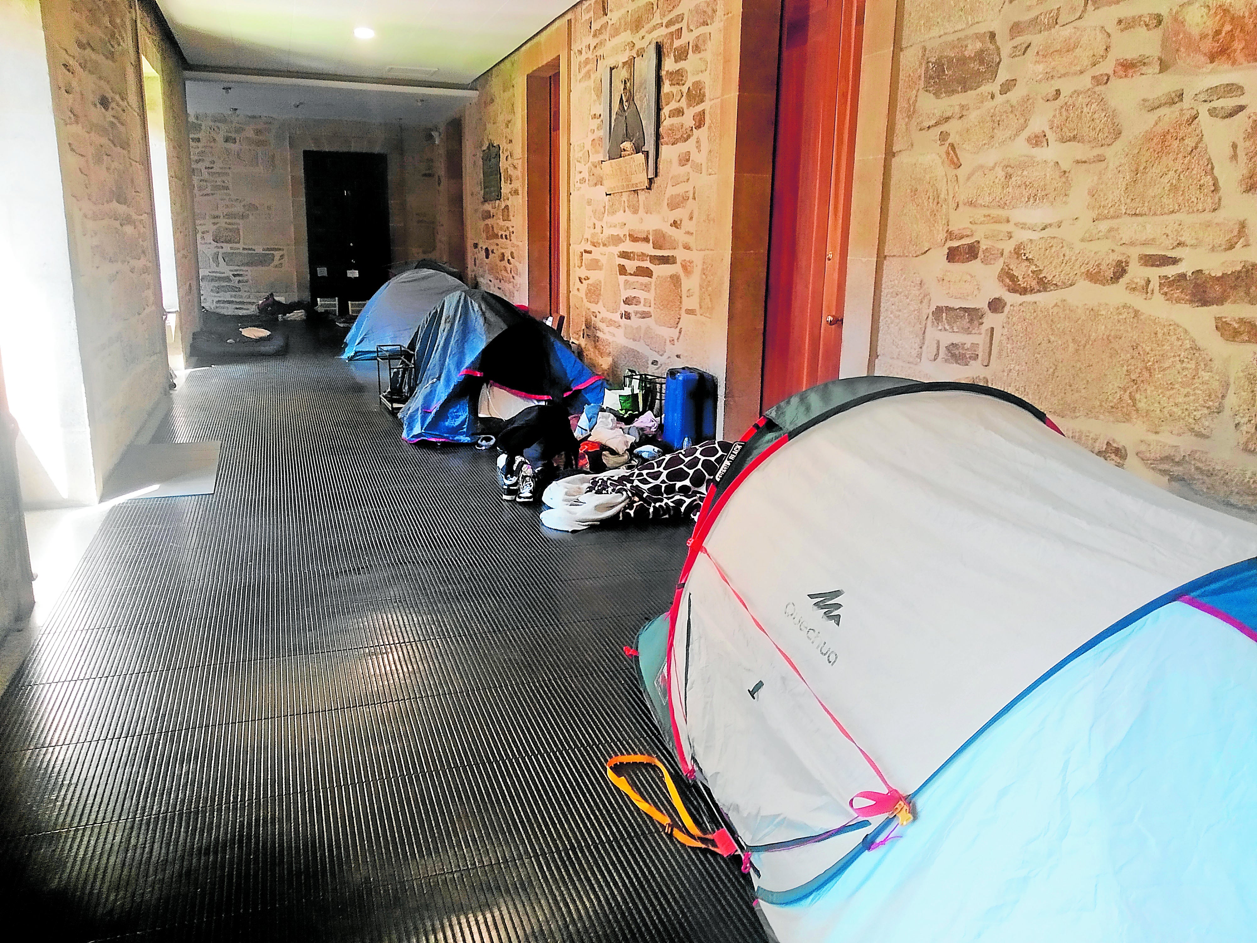 Acampada en el interior de la facultad de Historia