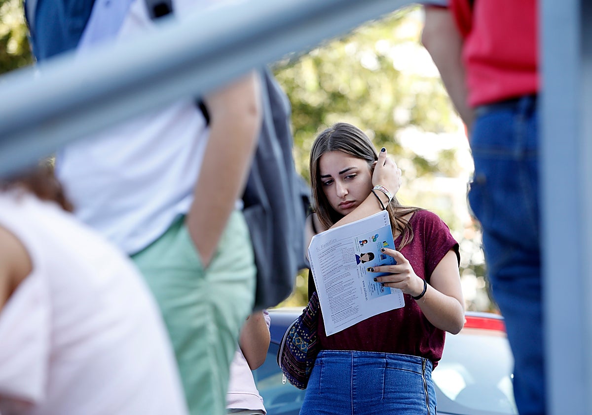 Estudiante realiza el último repaso