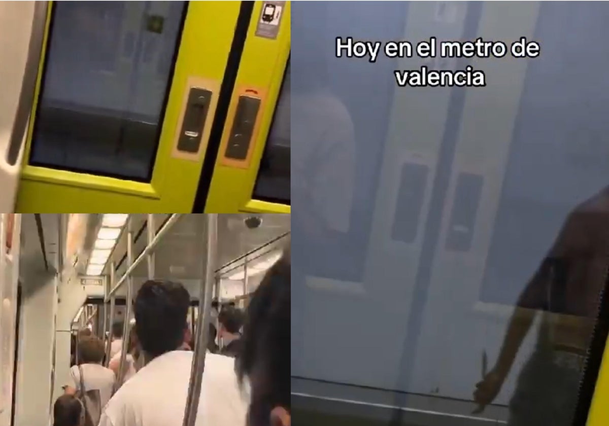 Capturas del vídeo de dos atracadores en el metro de Valencia