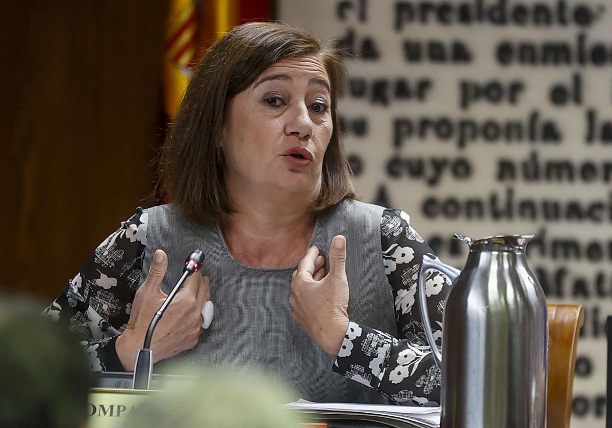 La presidenta del Congreso, Francina Armengol, en la comisión de investigación del Senado por el caso Koldo