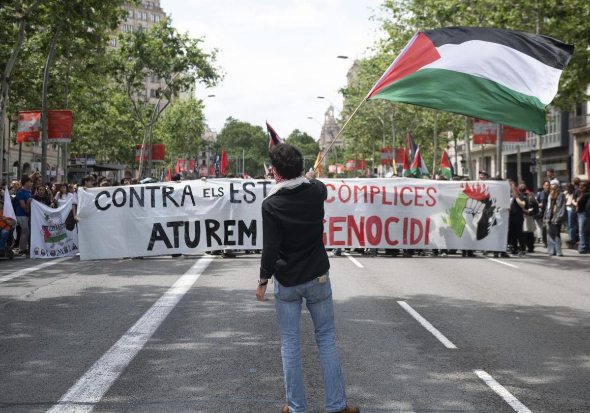 Imagen de archivo de una manifestación propalestina en Barcelona