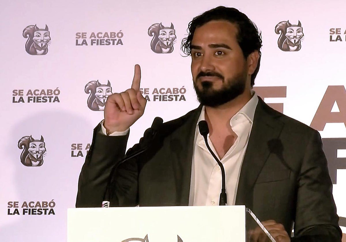 El líder de Se Acabo La Fiesta, desde el domingo con asiento en el Parlamento Europeo, Alvise Pérez