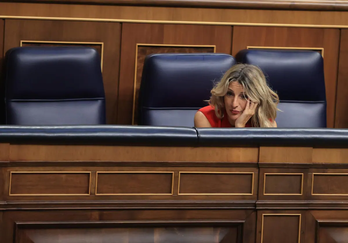 Yolanda Díaz, vicepresidenta segunda del Gobierno, en el Congreso de los Diputados