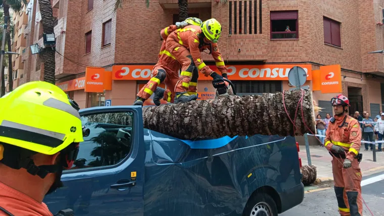 La furgoneta que conducía el hombre herido.